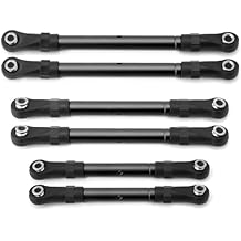 Rc Parts For Traxxas For Hoss For Slash For Rustler 1/10 4WD 6Pcs/Set Aluminum Rode Arm With Rod Ends RC Car(Black)