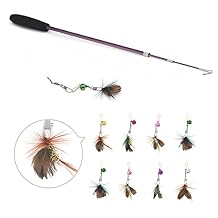 SONGWAY Cat Butterfly Toys - 13 Pieces Cat Toy Set مع عصا قابلة للسحب واستبدال لعبة الفراشة مع الجرس، ألعاب تفاعلية للقطط الصغيرة الداخلية