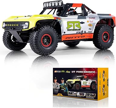FCX FMS 1/7 Ford Bronco U4 S RTR EB RC Truck, Hobby RC Crawler with Brushless Motor & ESC, Remote-Controlled Lighting, Up to 80km/h Speed (2025)