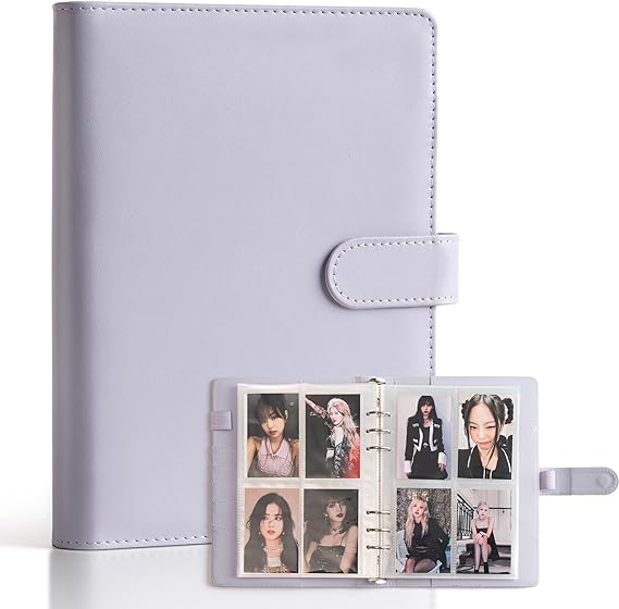 A5 Kpop Photocard Binder، 6 Ring Card Collector Album مع 240 فتحة بطاقة، 30 أكمام Photocard مزدوجة الجوانب، غطاء رابط من جلد PU لتنظيم بطاقات تداول K-pop