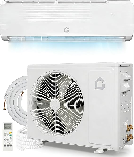 12000BTU Mini Split AC/Heating System, 19 SEER2 115V Ductless Mini Split Air Conditioner with Heat Pump, Cools Up to 750 Sq.Ft, Energy Efficient Inverter AC Unit with Installation Kit